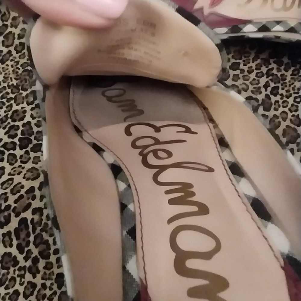 2723 Size 7.5 Sam Edelman Black And White Embellished Slides - Picture 5 of 9